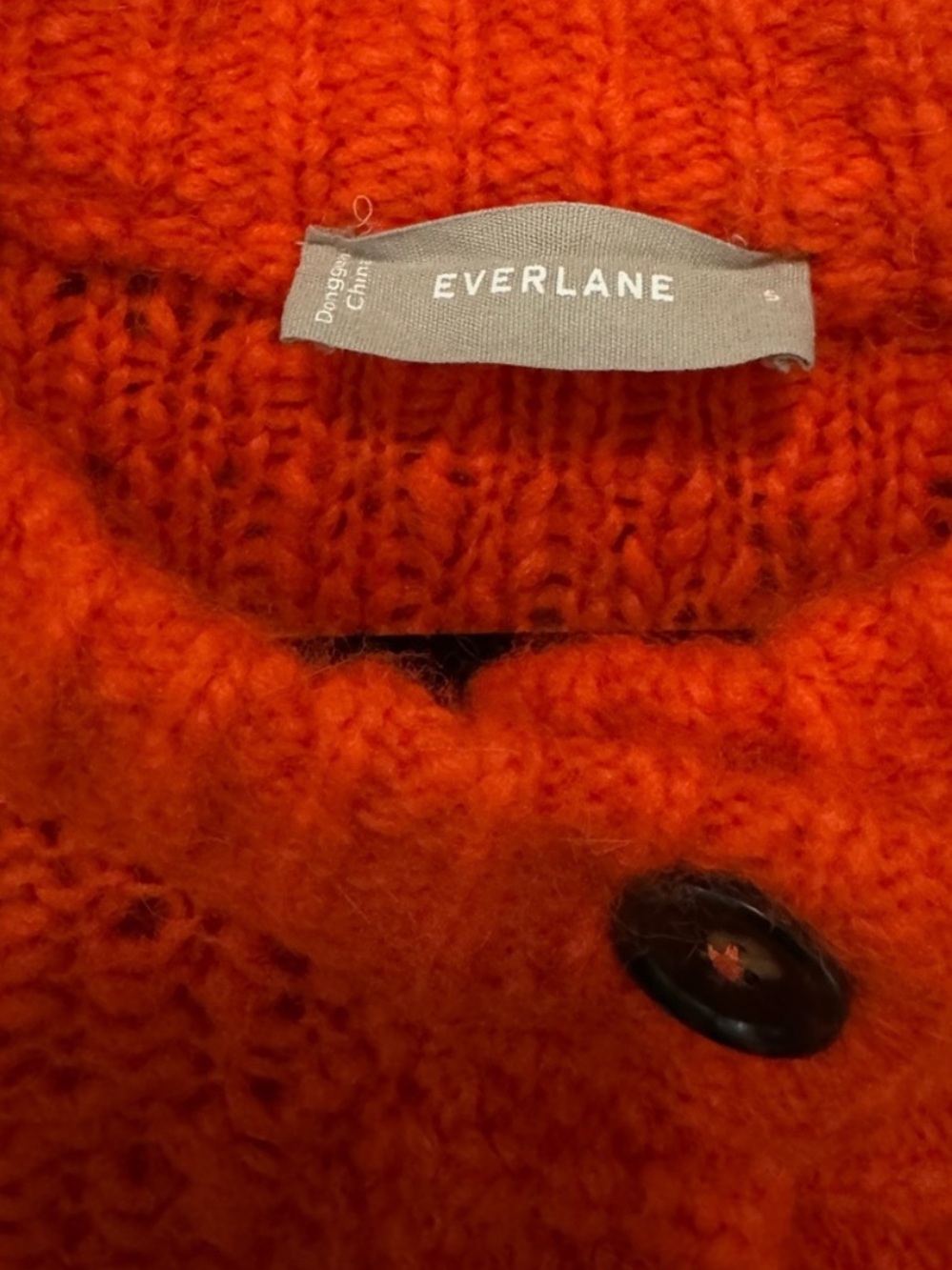 Everlane Bright Orange Lofty-Knit Button Cardigan - Picture 11 of 12
